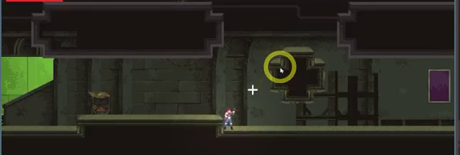 Godot game running, showing the player character in a dungeon level while the gun_type value is printed to the console.