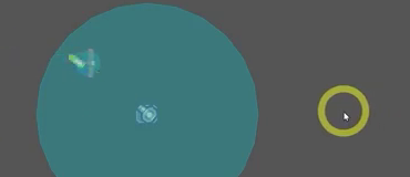 Running game showing the tower now firing bullets toward the enemy after using the turret rotation.