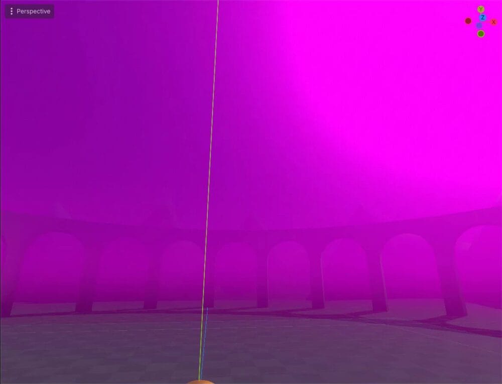 How to Use Godot Materials and Set Up 3D Environments 24 The Godot scene filled with dense volumetric fog, showing the added depth compared to standard fog.