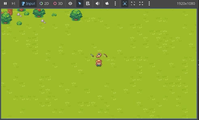 The running game showing the player character locked in the continuous fishing animation.