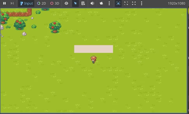 Running game with an empty placeholder box positioned above the player character.