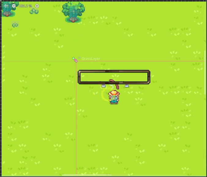 Running game showing the nine-patch frame box rendered above the player.