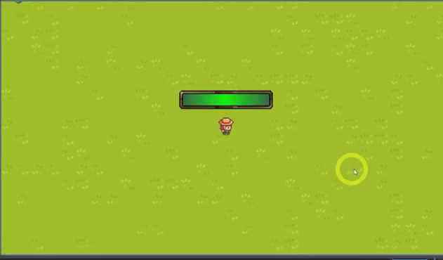Running game showing the finished gradient background bar above the player.